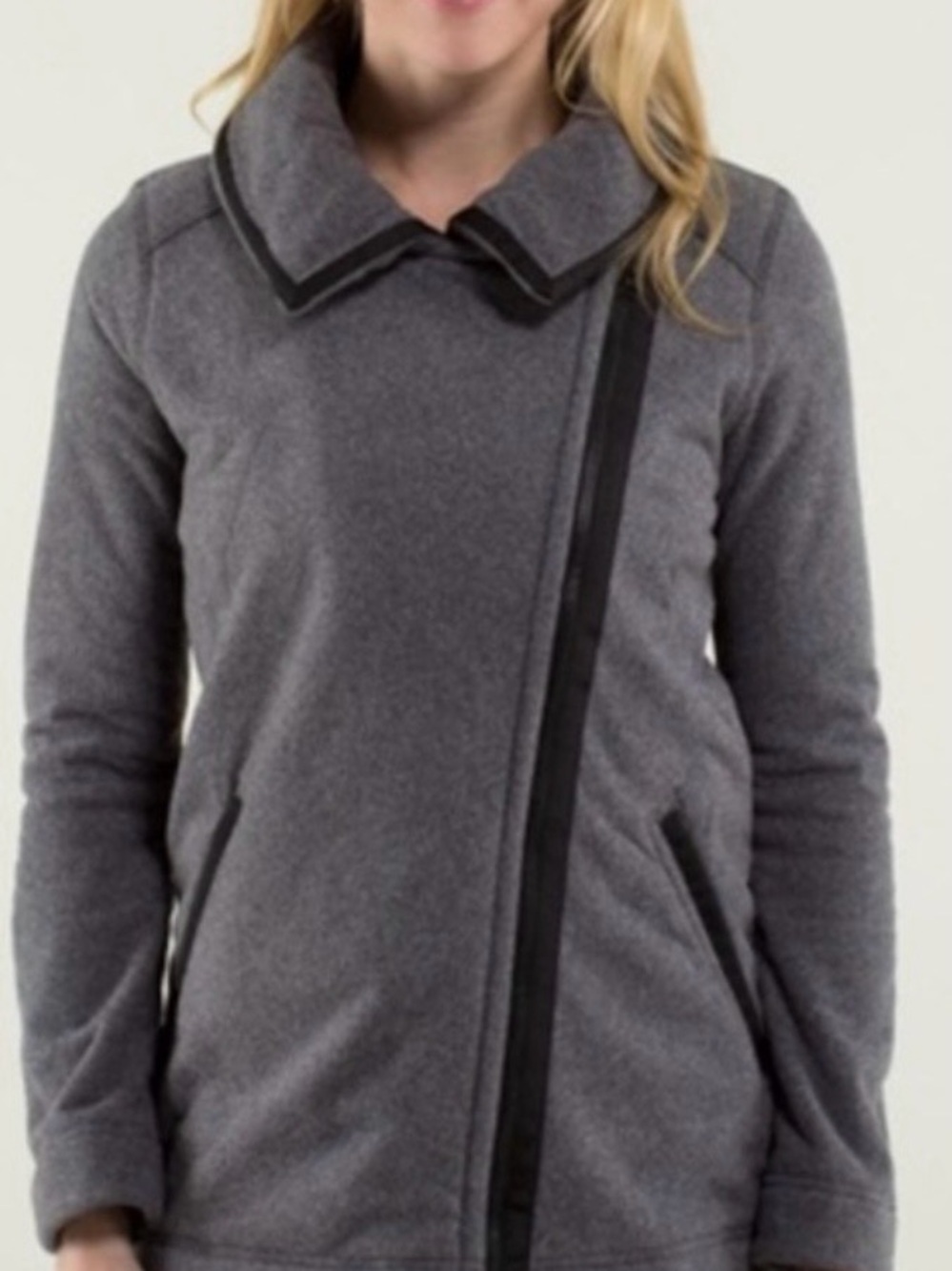 lululemon athletica Gray Asymmetrical Zip Moto